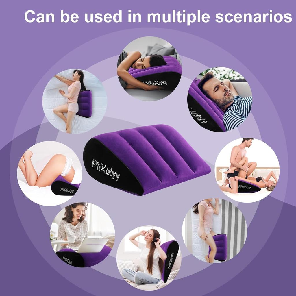 Sex Toys Pillow Position Cushion Triangle Inflatable Ramp Furniture Couples Toy Positioning for Deeper Position Support Pillow Men Women for Couples