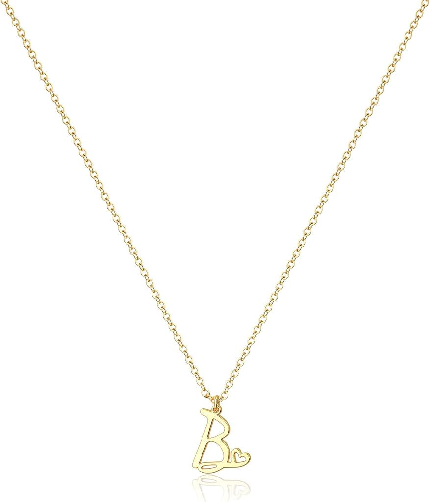 Tewiky raidės karoliai moterims - 14k paauksuoti subtilūs raidžių karoliai madingi mieli individualūs monogramos