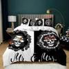 Dark Series Skull Bedding Set Gothic Style Skeleton Duvet Cover Pillowcase Room Decor for Teenagers Adult Halloween Gift