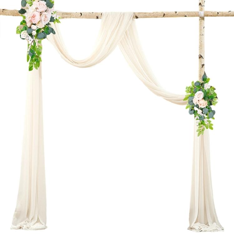 Good Quality Crinkle Proof Chiffon Curtain Versatile Sheer Fabric Arch Drape for Celebration Event