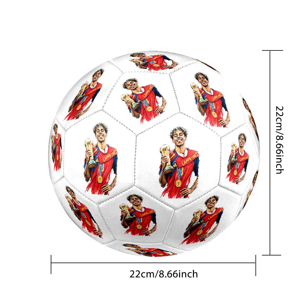 Lamine Yamal 19 Barcelona Player Action Size 5 Soccer Ball Machine-Stitched Indoor/Outdoor Training and Matches Sports Enthusiast Gifts
