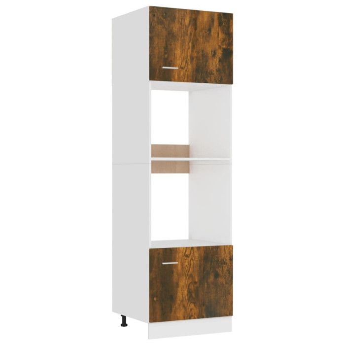 VidaXL Meuble micro-ondes "Lyon" Chêne fumé 60 x 57 x 207 cm Bois d'ingénierie 815603