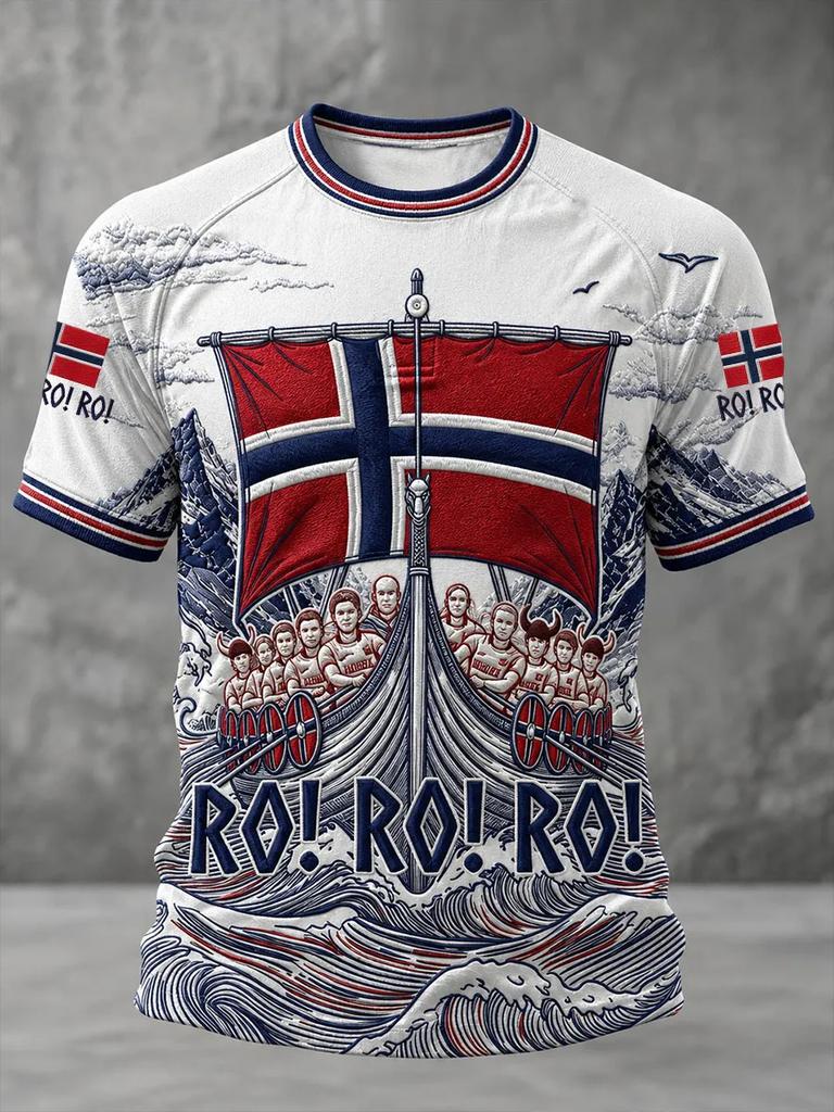 T-shirt Grafica Drago Vichingo Norvegese Uomo Donna Stampa 3D Stile Nordico Casual Sportiva Manica Corta Asciugatura Rapida Top Estivo