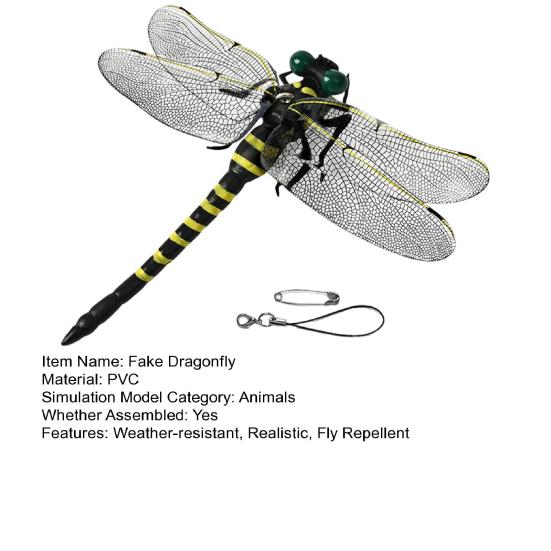Künstliche Libellen-Dekoration mit Kordel/Anstecknadel Tragbar Outdoor Camping Mücken Fliegenabwehr Simuliertes 3D Libellenmodell Ornament Kinder Lernspielzeug