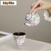 150ml Hand-painted Wisteria Flower Gourd Teapot Traditional Tea Infuser Pot Tea Maker Kettle With Ball Hole Drinkware Decoration