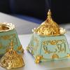 Middle Eastern Arabic Resin Incense Burner Gold Metal Combination Incense Burner Classical Retro Style Aromatherapy Burner