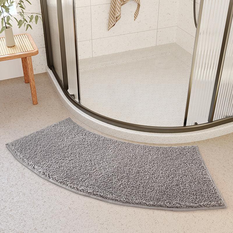 

New Quality 40x100cm Solid Color Thick Furry Arched Shower Room Absorbent Floor Mats Soft Fur Foot Mat Bathroom Non-slip Mats 40x100cm сірий колір