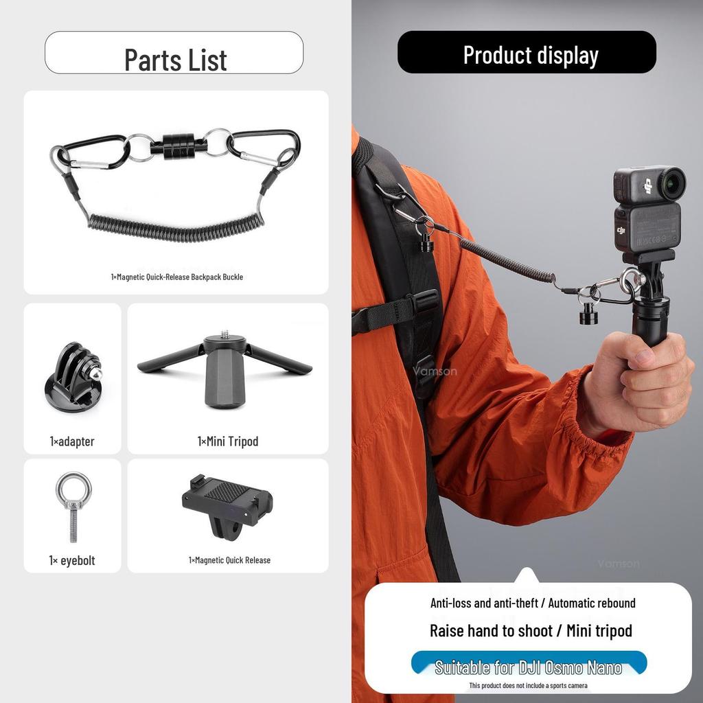 DJI Osmo Nano HD Explosion-Proof Tempered Film & Selfie Stick for Action Camera