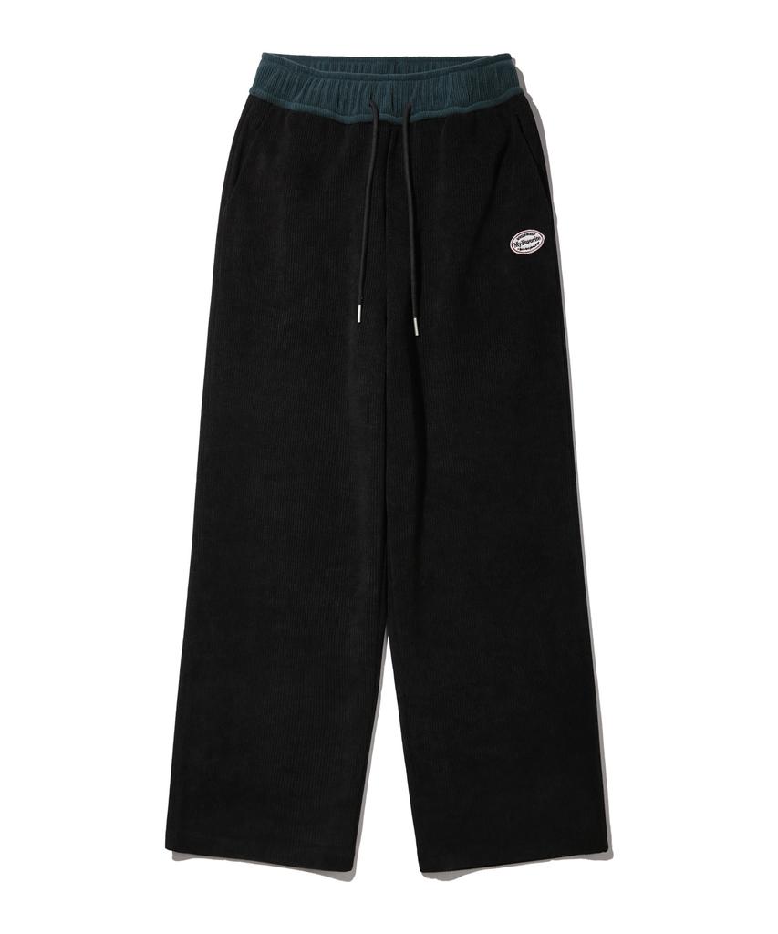 ALVINCLO Wappen Corduroy Elastic Color Block Wide Pants Dlx1375 (3 Colors)