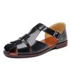 Classic Chunky Heel Roman Sandals Men Open Toe Shoes Breathable PU Rubber Sole Size 38-48