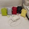 Multi Color Hollow Out Heart Flower Pattern Mini Drawstring Phone Bag For Women Casual Style Crossbody Bag For Daily Use