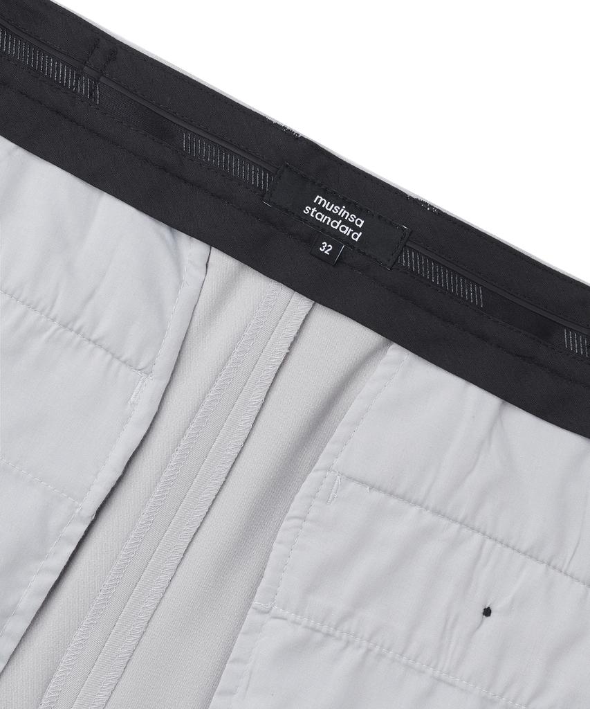 MUSINSA STANDARD Relaxed Tapered Hidden Banding Crop Slacks [Light Gray]