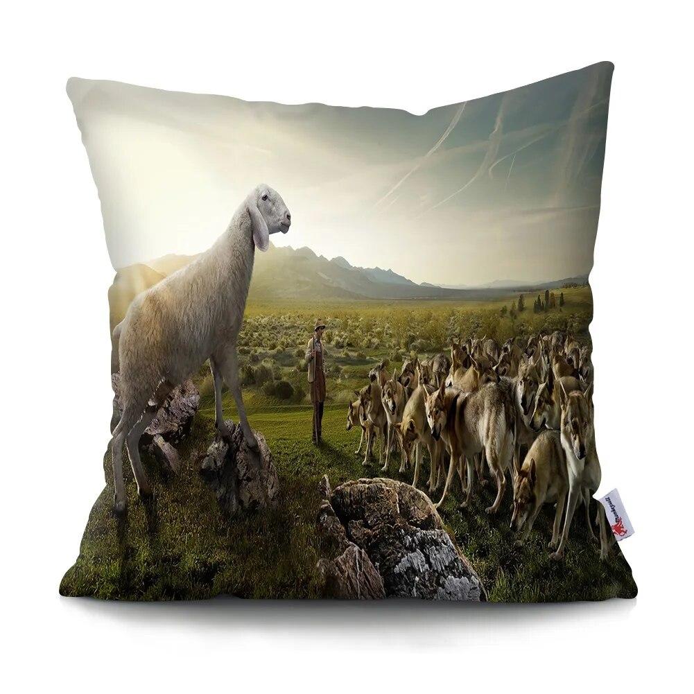 Roztomilá legrační zvířátka povlak na polštář pohovka do auta domácí dekorace povlak na polštář polyester