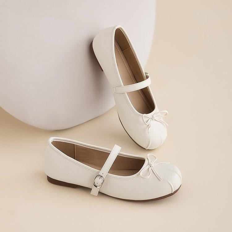 Bow with Skirt Square Head Shallow Mouth Single Shoes New Autumn Soft Sole Mary Jane Gentle Evening Shoes