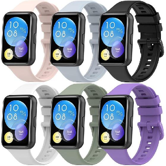 FitTurn Compatible with HUAWEI Watch FIT 2 Bands Replacement Silicone Waterproof Adjustable Sport Colorful Rubber Adjustable Sport Bands Accessories