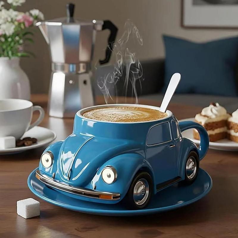 Creative Funny Beetle Shaped Coffee Mug Unique Handmade Beetle-Shaped Coffee Cup Novelty Car-Shaped Tea Cup