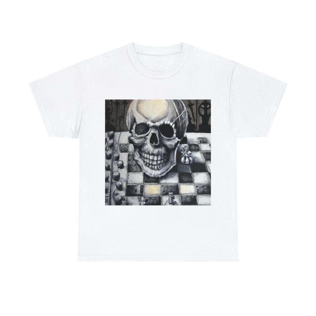 Chess T Shirt Unisex Adult Fine Art Tee Chess Board Vintage Style Skeleton Retro