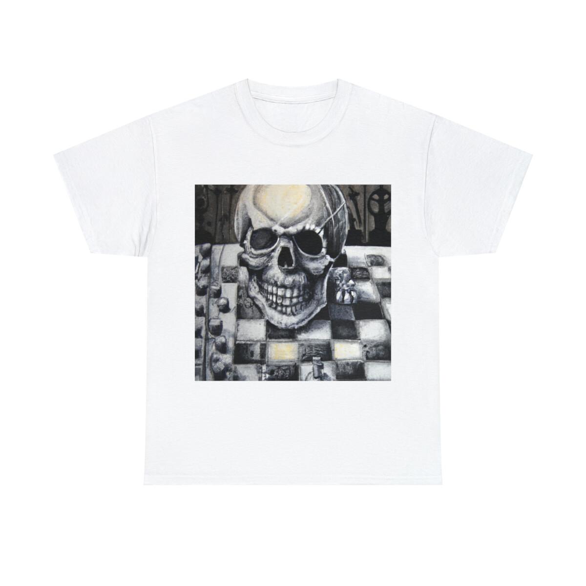Chess T Shirt Unisex Adult Fine Art Tee Chess Board Vintage Style Skeleton Retro S разноцветный