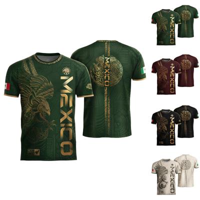 Men's Casual Short Sleeve T-Shirt Mexico Lettering Graphic Print Crew Neck Lightweight Soft Fabric Comfortable Fit