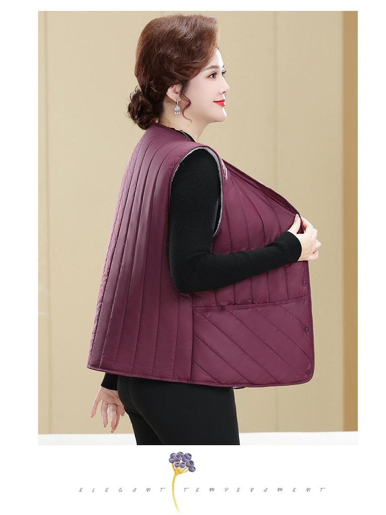 Fleece-gefütterte Weste in Übergröße für Frauen mittleren Alters - Herbst/Winter