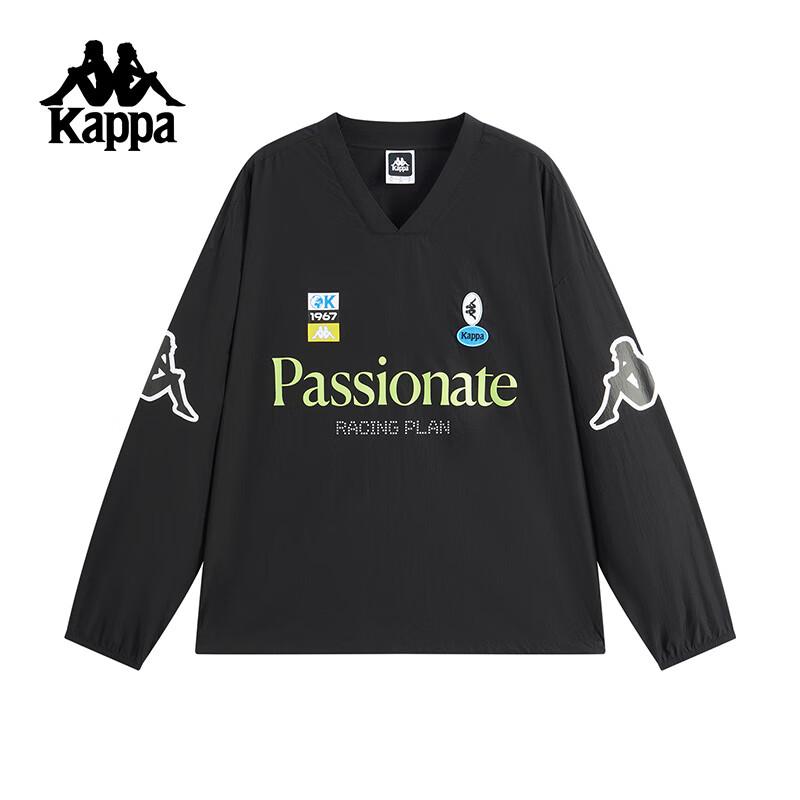 Kappa Unisex KPCJBTG90 Loose Fit V-Neck Long Sleeve Sports T-Shirt M