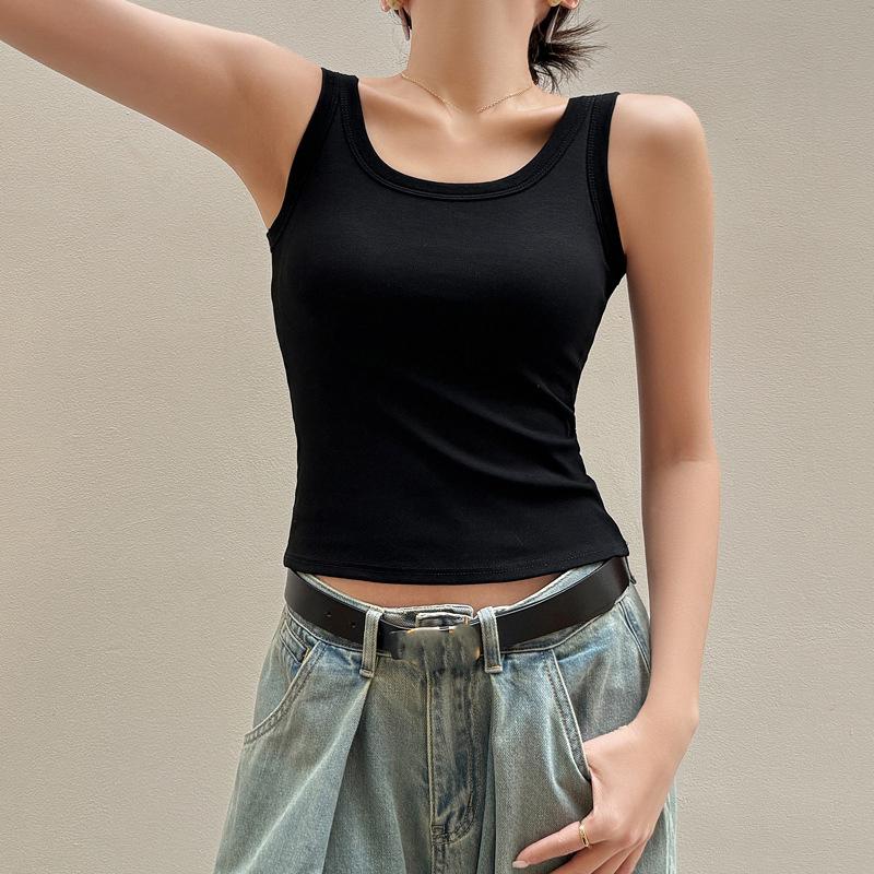 Women Sleeveless U Neck Tees T Shirt Ladies Tee Shirt Street Vest Wear Top