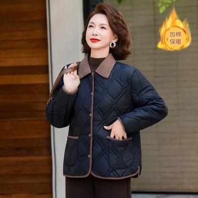 Mittelalte Daunenbaumwollkleidung Damen leicht und dünn Übergröße lässig Winter warm kurze Jacke Steppjacke Oberteil