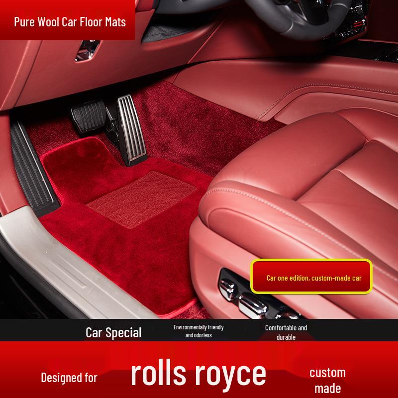 Custom Fit Waterproof Pure Wool Car Floor Mats for Bentley, Mercedes-Benz, Tesla, and Rolls-Royce.
