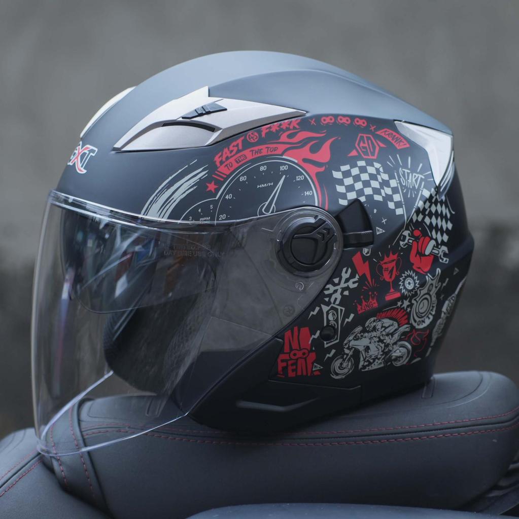 GXT708 Electric Scooter Helmet with Double Visor for Men & Women - All-Season Safety Half Helmet