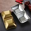 Muti-grid 304 Stainless Steel Seasoning Plate Sauce Divide Dishes Hot Pot BBQ Soy Vinagar Dish Meal Table Service for Kitchen