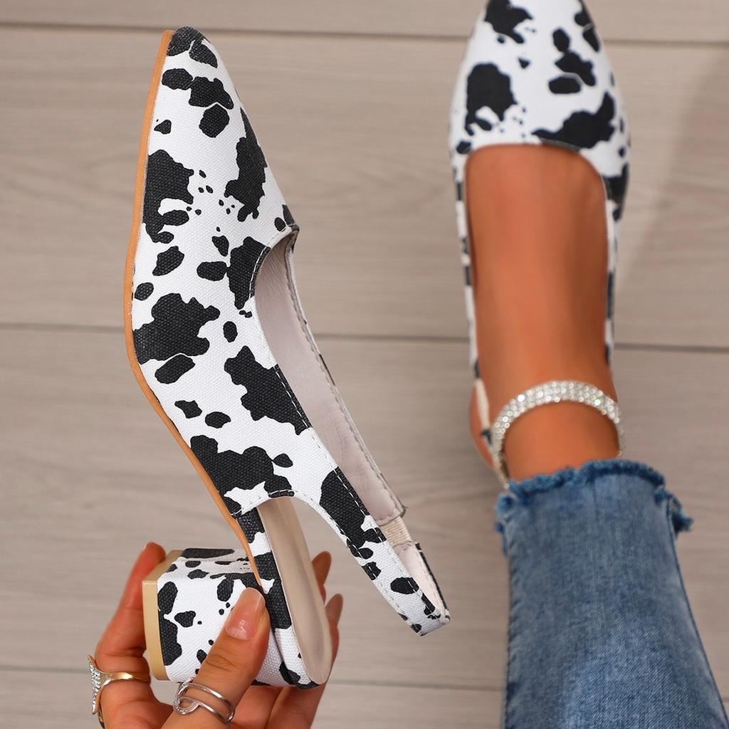 Summer Women's New Sexy Pointed Retro Solid Color High Heels PU Leather Outdoor Banquet Party Women's Sandals Large Size 43