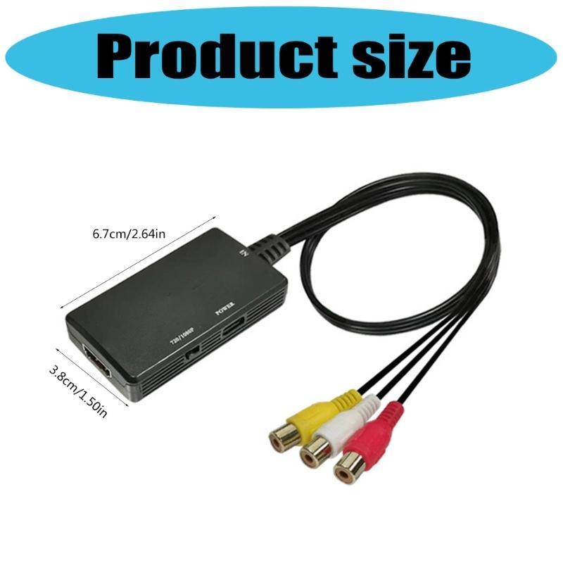 AV CVBS To HDTV Upscaler Device Converts Analogs Composite RCAs Input To Digital 1080P 60Hz For HDTV Projectors Gaming Consoles VCR