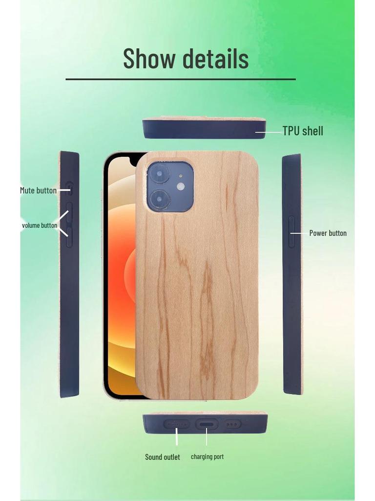 Retro-Stil Holz iPhone 12/12 Pro Max Grafikdesign Schutzhülle