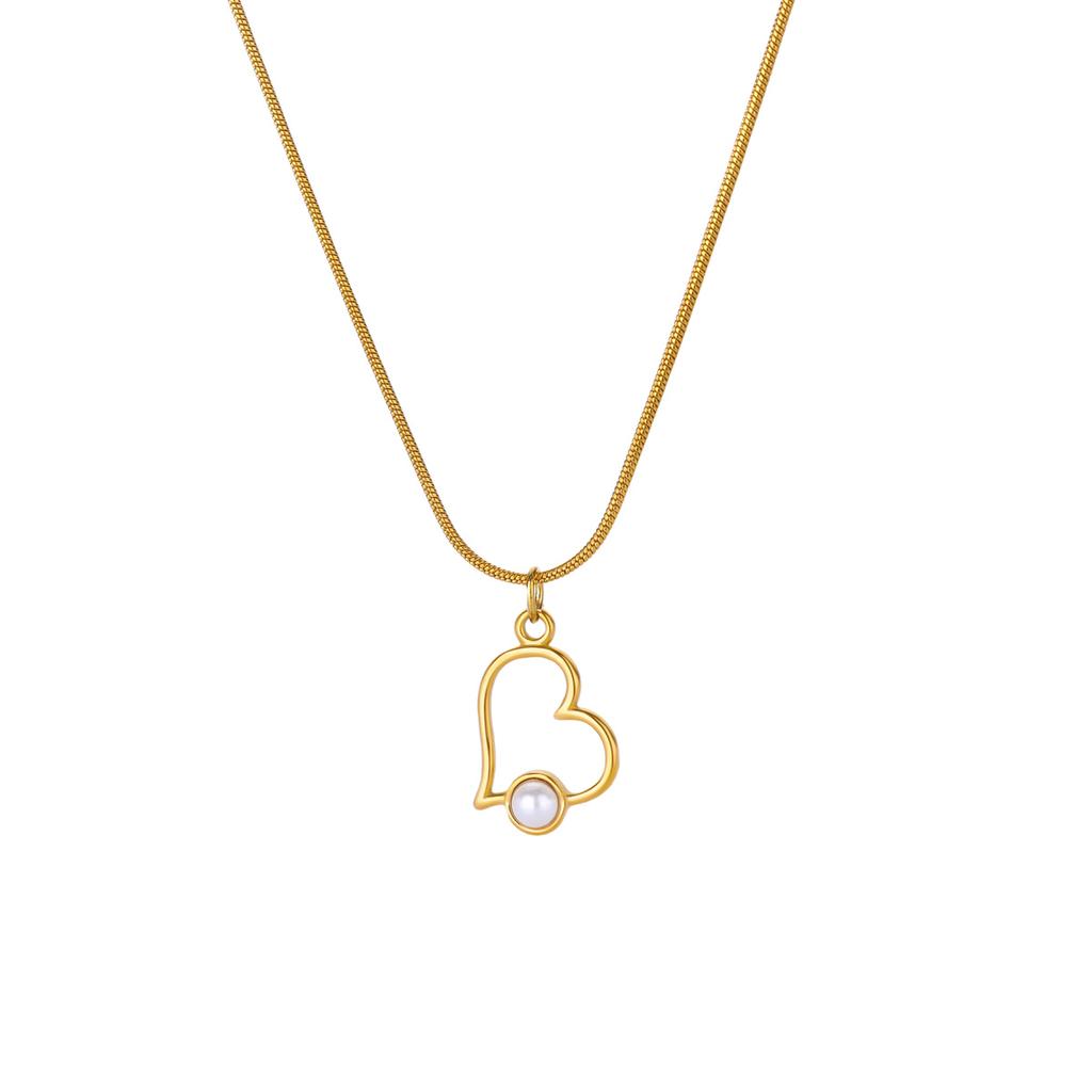 Fashion Geometric Heart Necklaces For Women Stainless Steel Heart Pendant Necklace Wedding Christmas Jewelry Gift