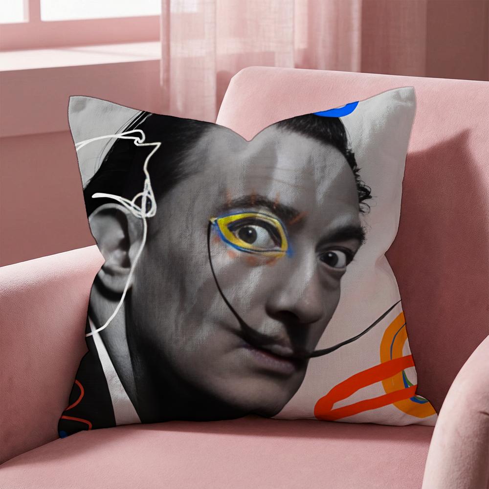 S-Salvador Dali Cushion Cover Multi-Scene Pillow Cover for Home & Car - Reversible, Soft & Durable for Daily Use