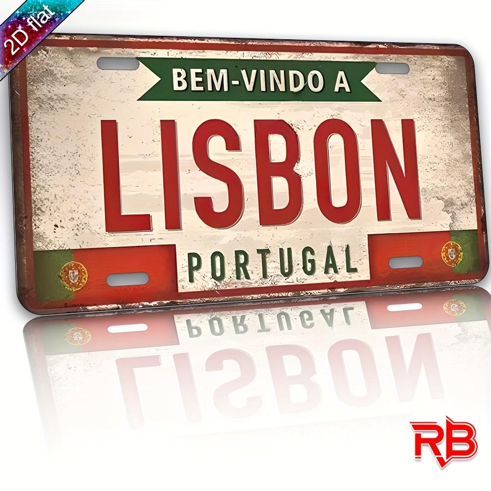 AL Sign Vintage Durable Metal Plaque Wall Decor Lisbon Portugal Retro Travel City Wall Art 15x30cm(5.9x7.8inch)