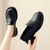 Spring and Autumn Black Retro British Style Loafers for Women