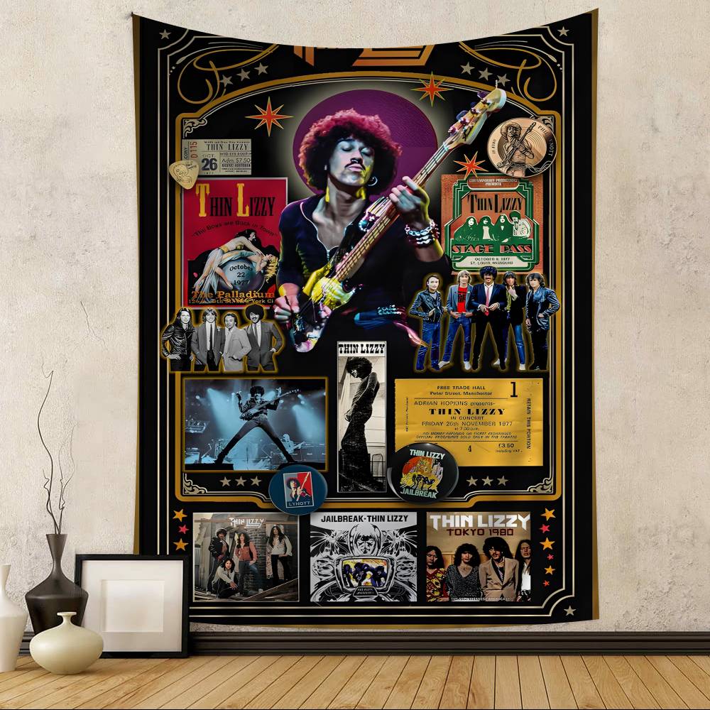 

Classic Rapper Thin Lizzy Band Anime DIY Wall Tapestry For Living Room Home Dorm Decor Wall Art Decor 74x94cm(29x37in)