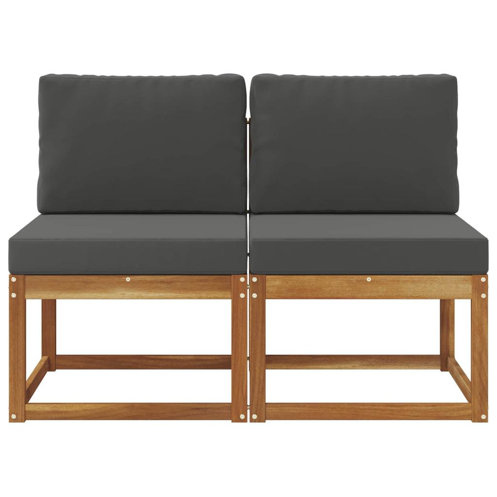 2 Piece Outdoor Center Sofa Solid Acacia Wood