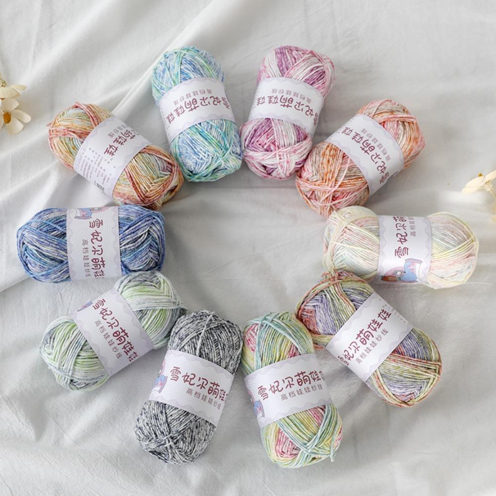 40g/128 Meters/4 Strands Xuefeier Milk Thread Xuefeier Cute Doll Spray Dyeing Long Cotton Yarn Doll Thread Baby Cotton Thread