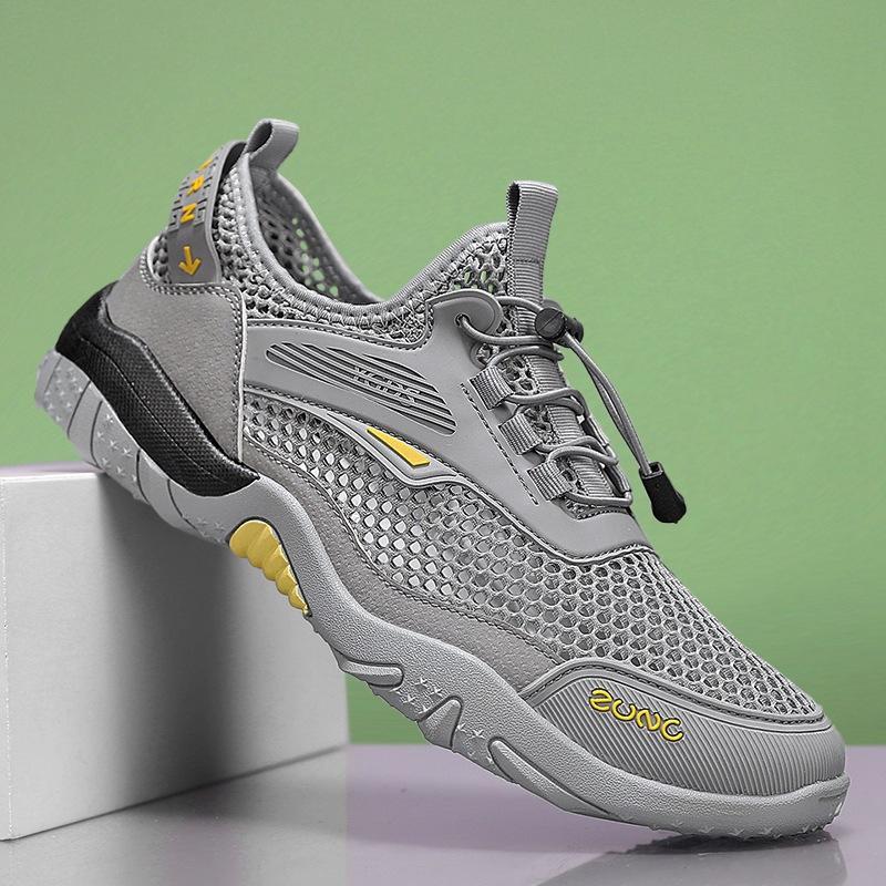 Summer quick-drying creek shoes men's outdoor wading shoes large mesh hollow shoes men's mesh sports trendy shoes