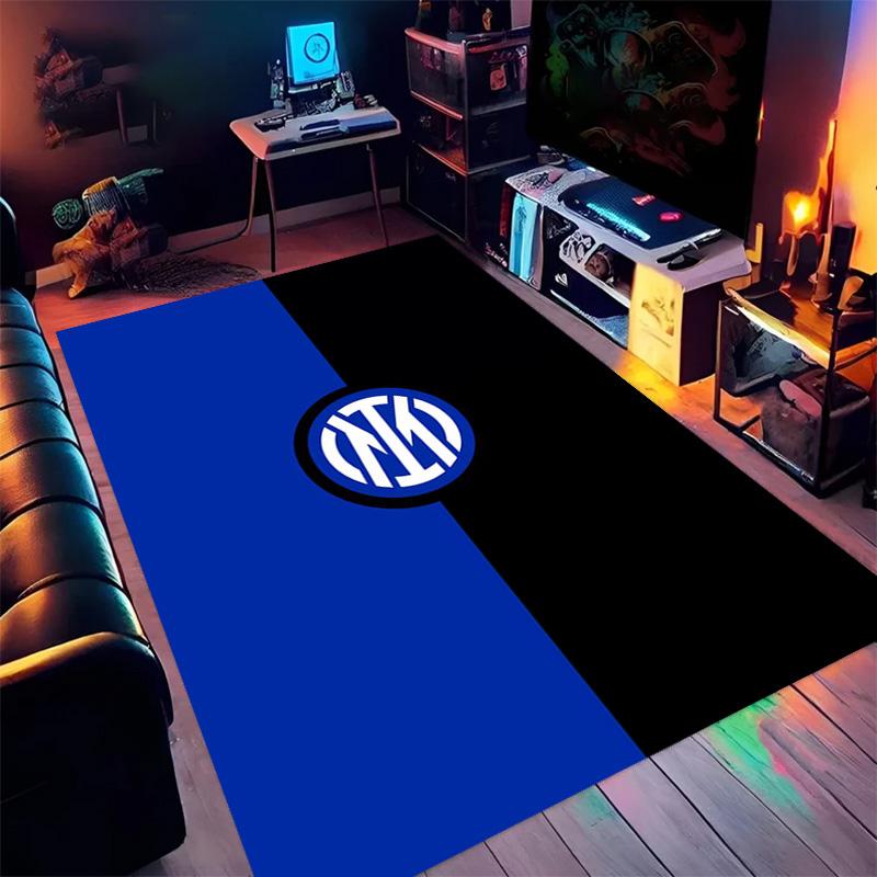 Inter Milan Emblem Dynamic Background Carpet Printing Living Room and Bedroom Mats Dormitory Decoration Protective Pad Art