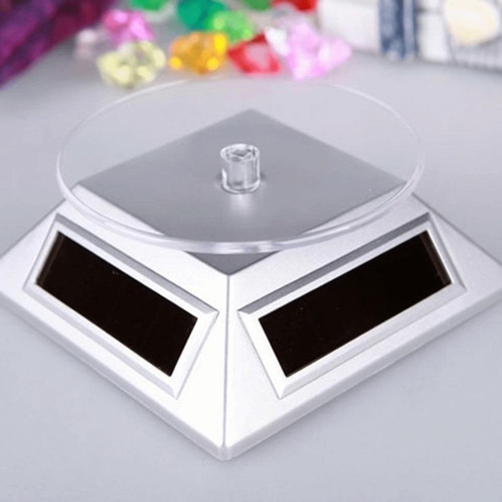 Compact Design Solar Turntable 360 Degree Rotation Revolving Platform Retail Showcase