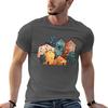 Christmas Village Spot Illustration TShirt Plus Size Lightweight Top