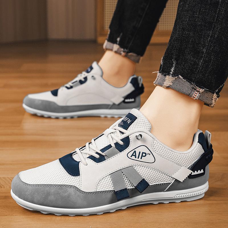 

Летние новые дышащие туфли в корейском стиле, как у Форреста Гампа, повседневные, универсальные, трендовые, мужские туфли, модная обувь для вождения, ленивые туфли 44