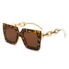 Elegant Summer Square Women's Sunglasses 2024 Fashion Chain Metal Frame Sunglasses For Woman Brand Designer Fashion Shades Eyewe