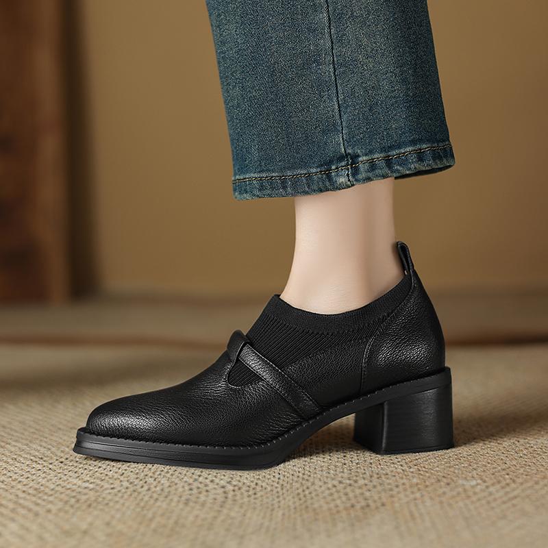 Fashion 2025 New Women Thick Heels Party Wedding Shoes Woman Round Toe Ladies Platform Oxford Shoes Fashion Ladies Office Pumps Brogues