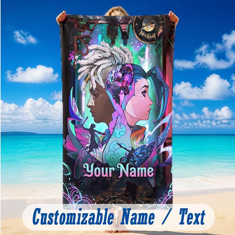 Beach Towel Custom Name Text, Quick Dry Large Towel For Beach HomeArcane