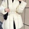 Winter New Down Jacket Premium Winter Waist New Strap-up Autumn and Winter Thin White Duck Down Jacket