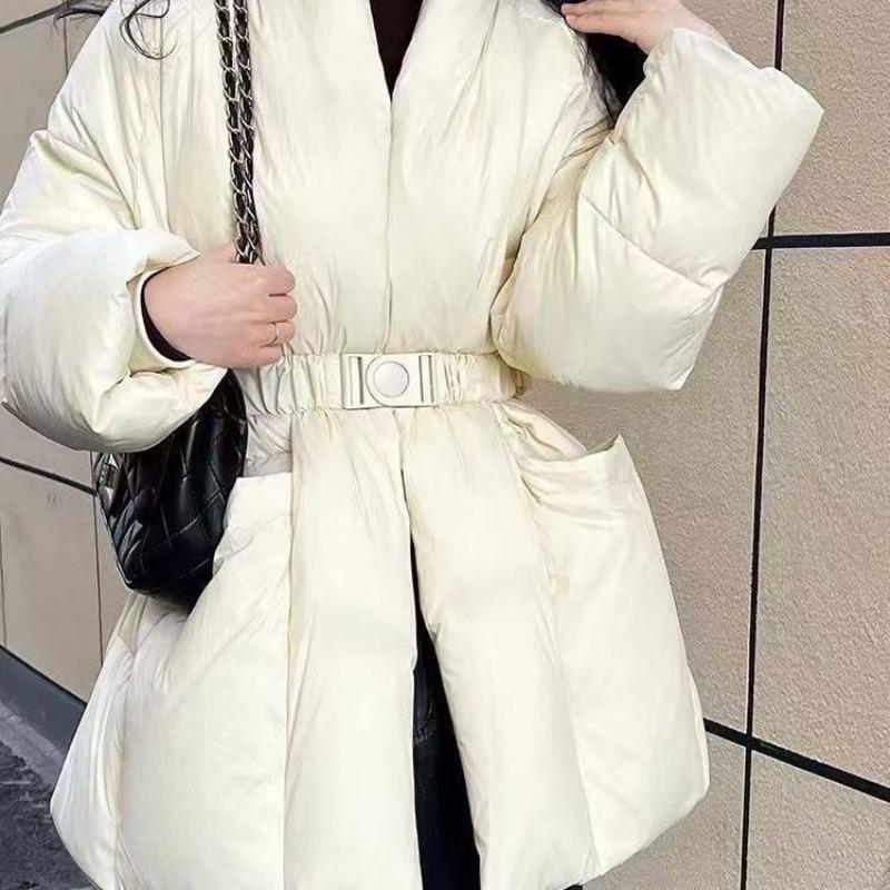 Winter New Down Jacket Premium Winter Waist New Strap-up Autumn and Winter Thin White Duck Down Jacket